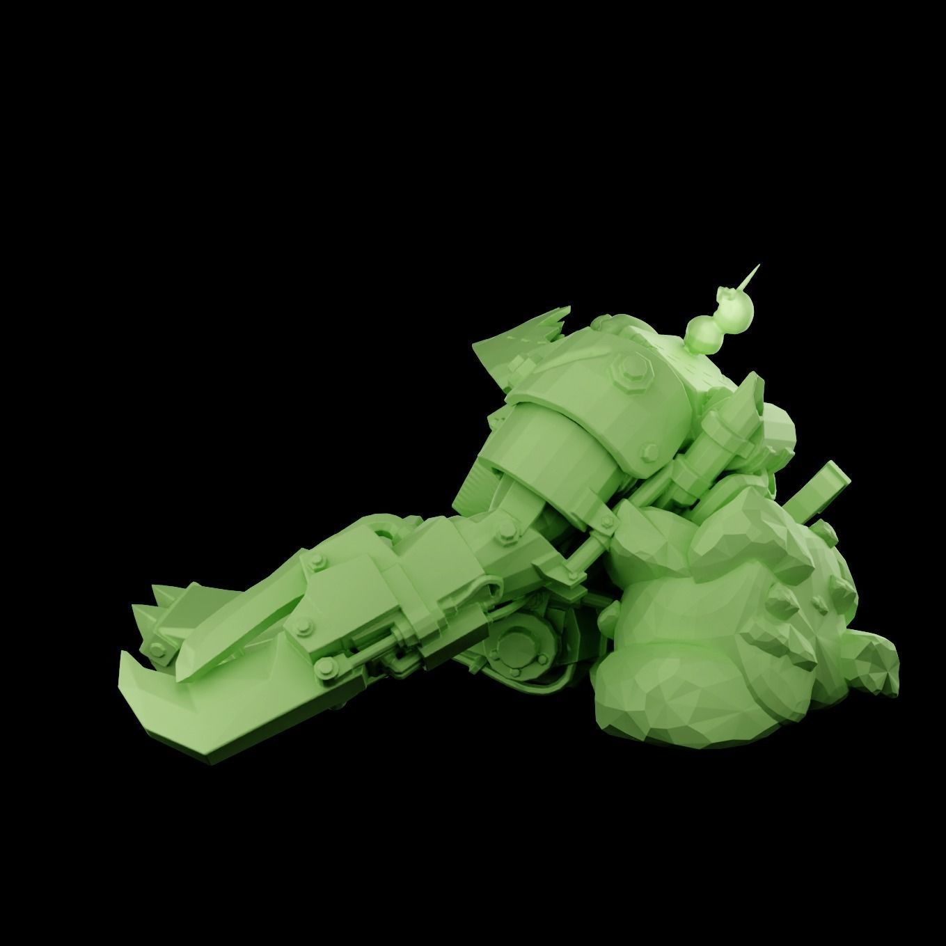 Dead Orc Nob With Rock Free 3D print model_1