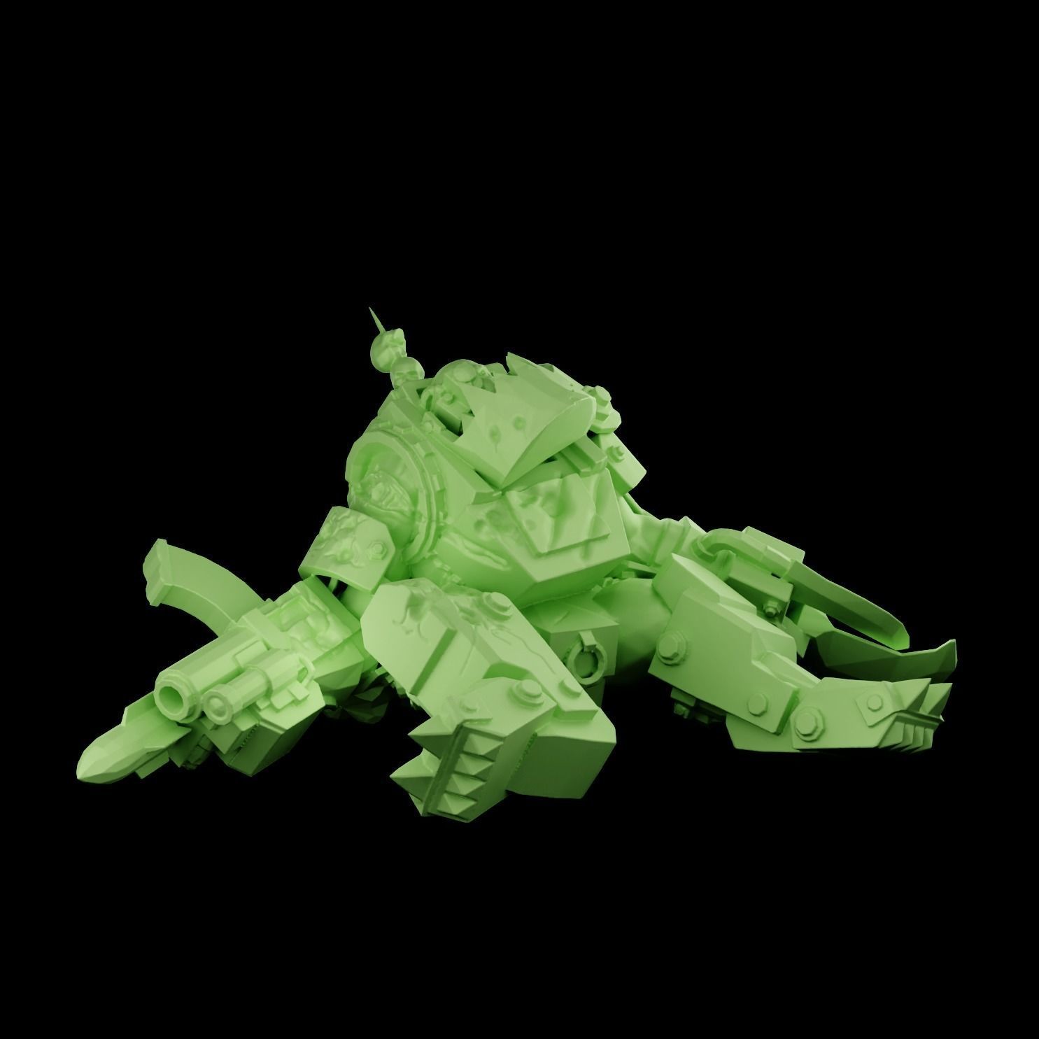 Dead Orc Nob With Rock Free 3D print model_2