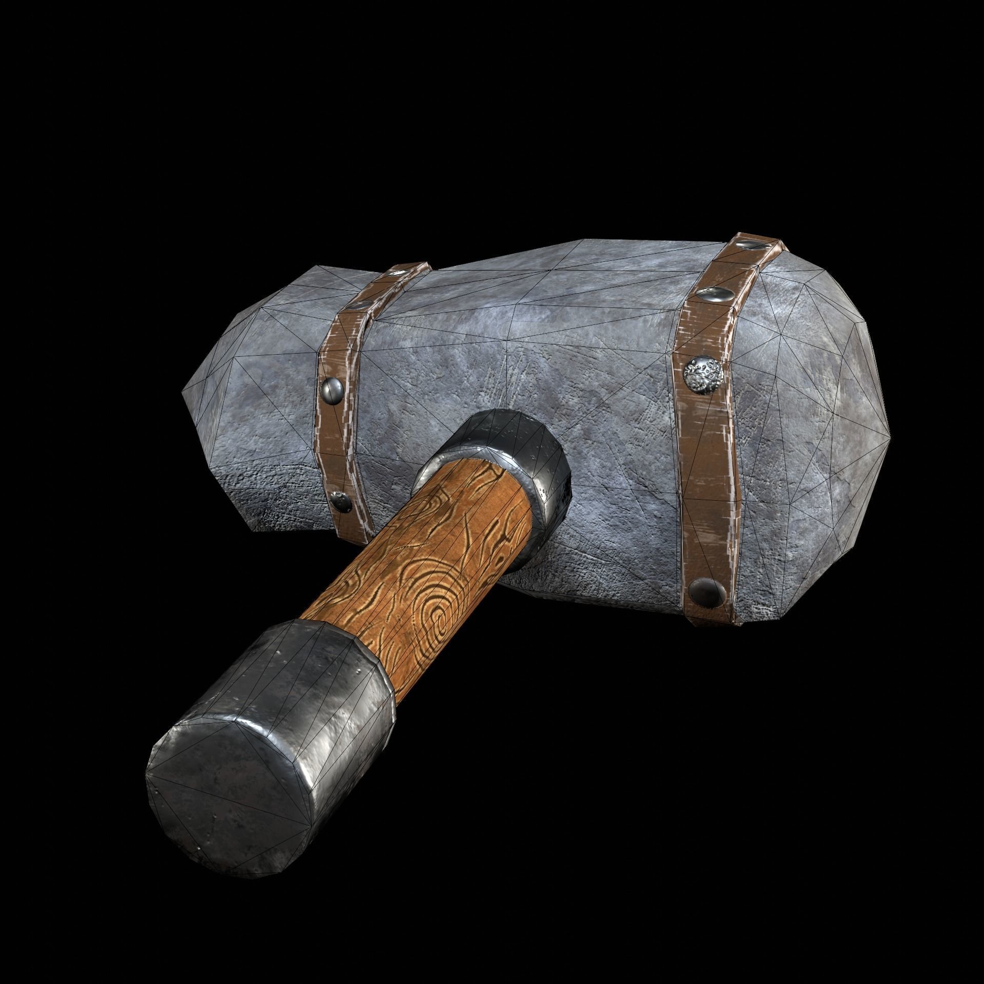 Hammer Low-poly 3D model Low-poly 3D model_9