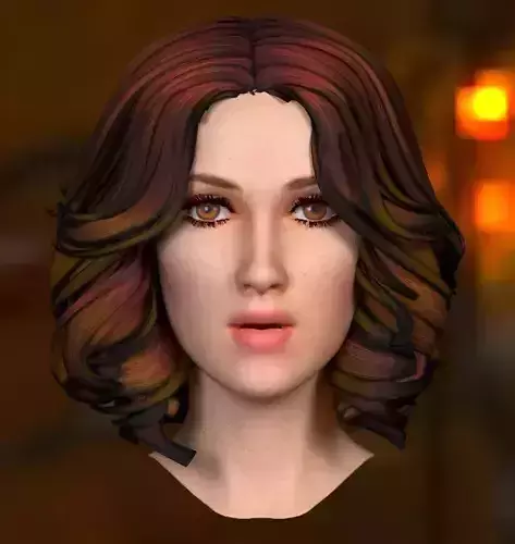 Female Head 3D model Lowpoly