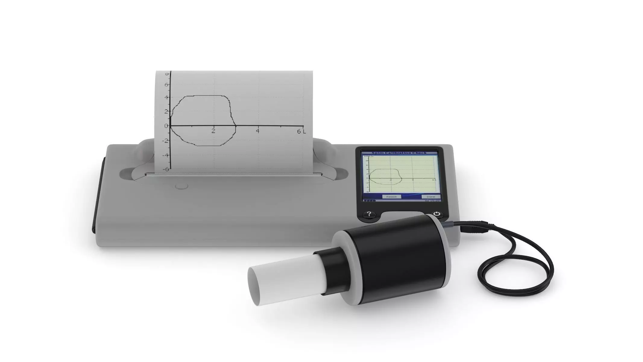 Medical Spirometer PBR Realistic 3D model_0