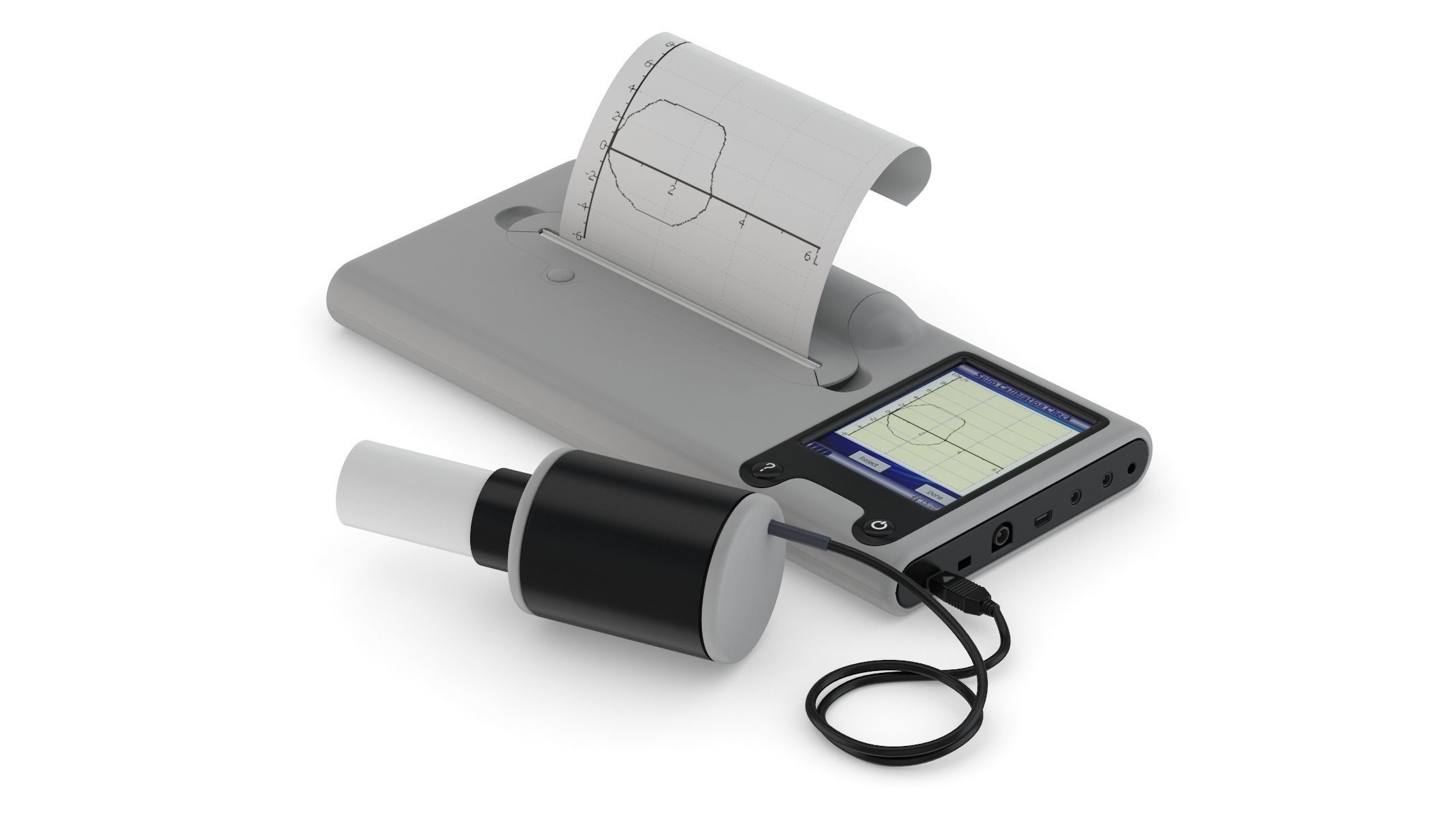 Medical Spirometer PBR Realistic 3D model_7