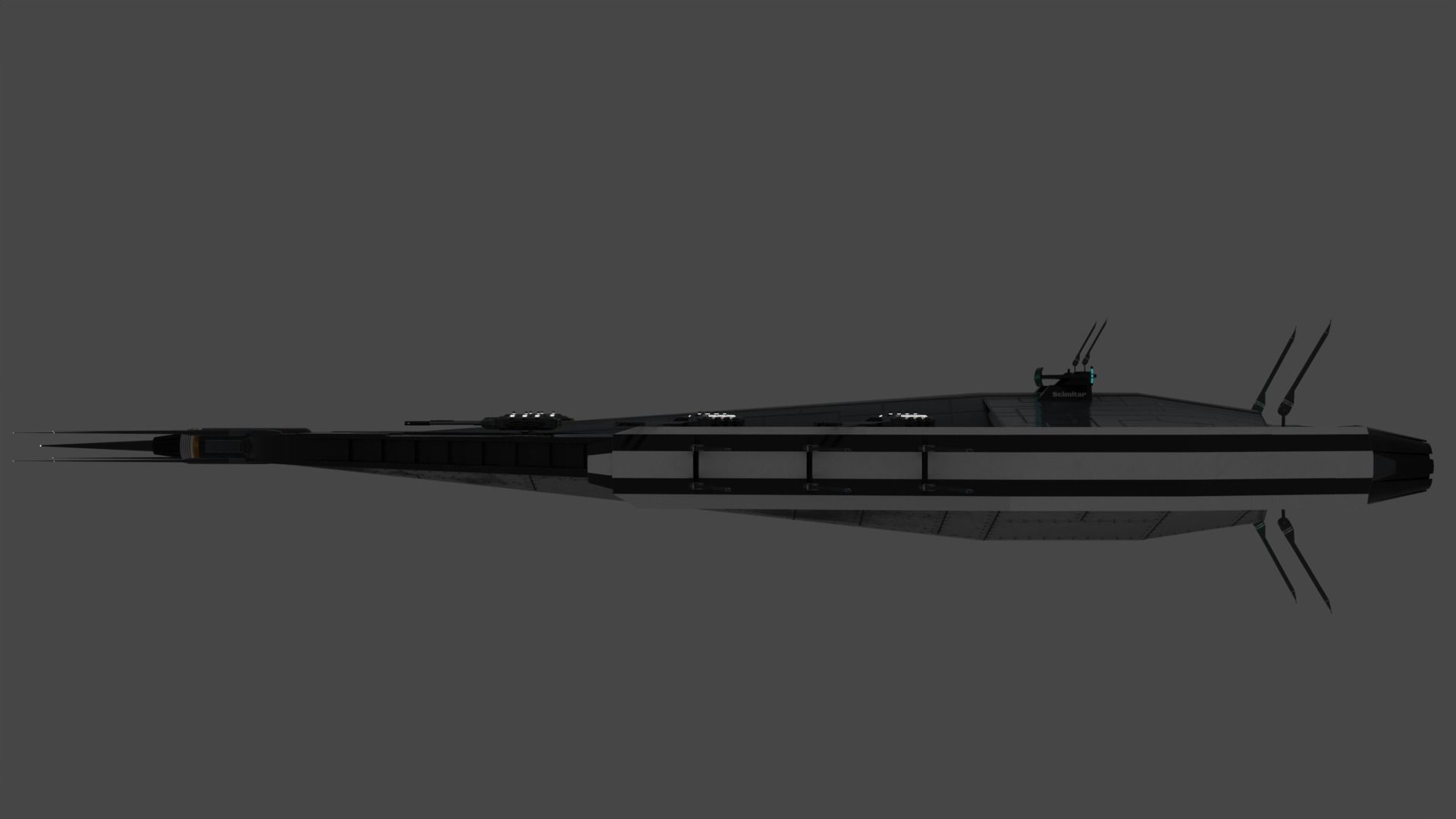 Scimitar-class Attack destroyer Low-poly 3D model_1