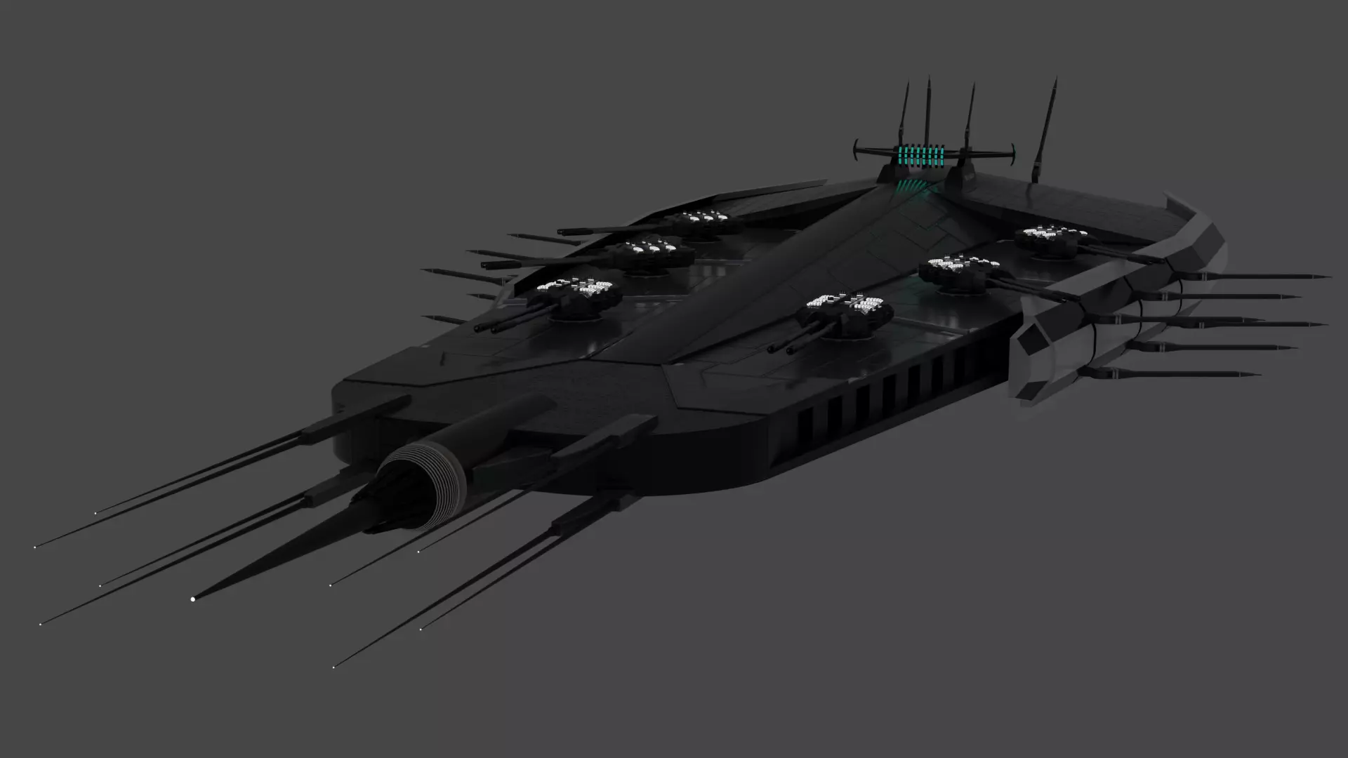 Scimitar-class Attack destroyer Low-poly 3D model_0