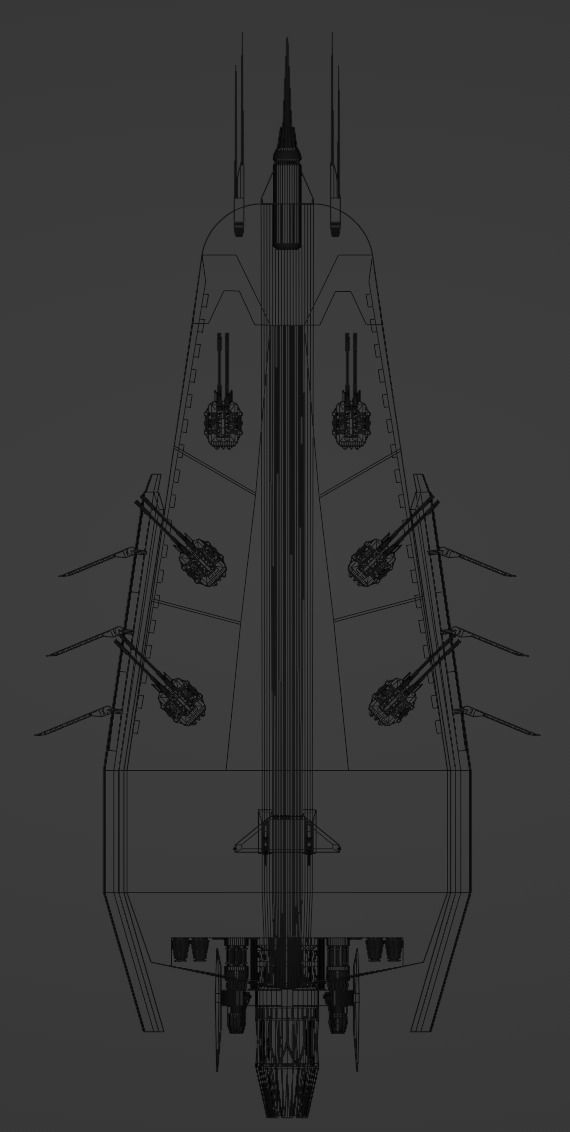 Scimitar-class Attack destroyer Low-poly 3D model_11