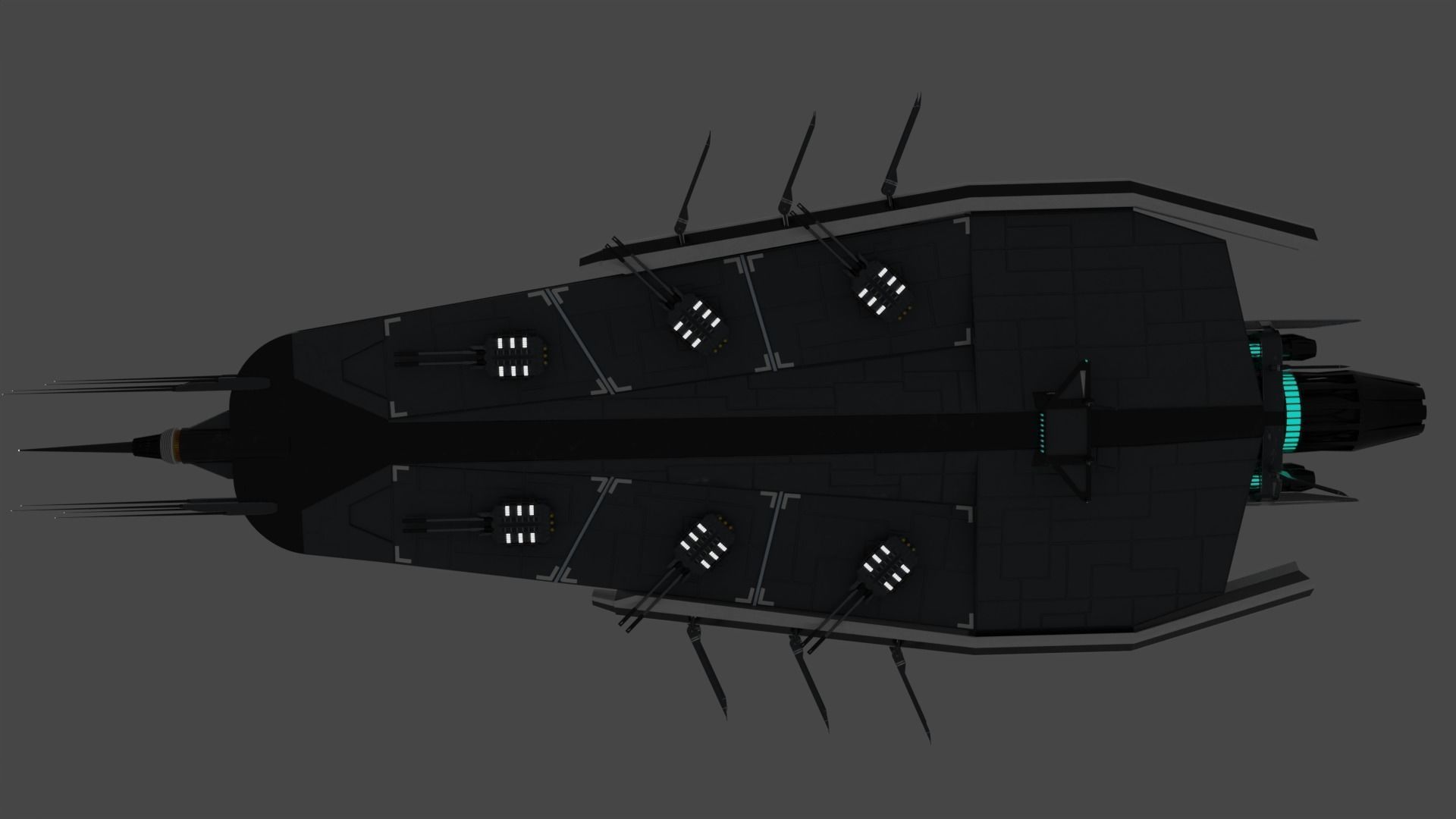 Scimitar-class Attack destroyer Low-poly 3D model_2