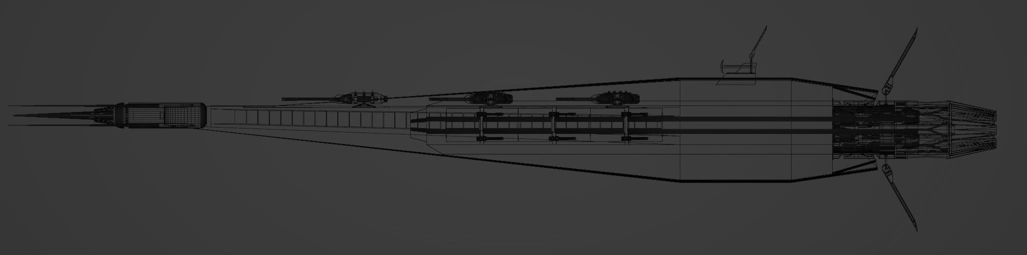 Scimitar-class Attack destroyer Low-poly 3D model_9