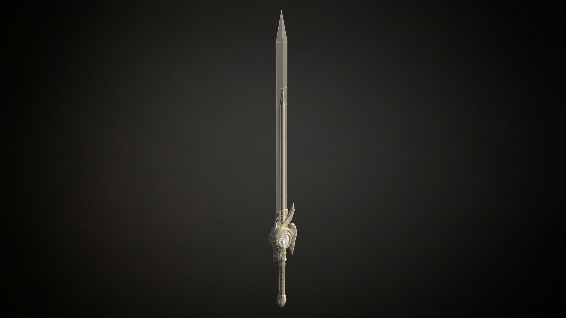 One handed elven sword roblox ready Low-poly 3D model_7