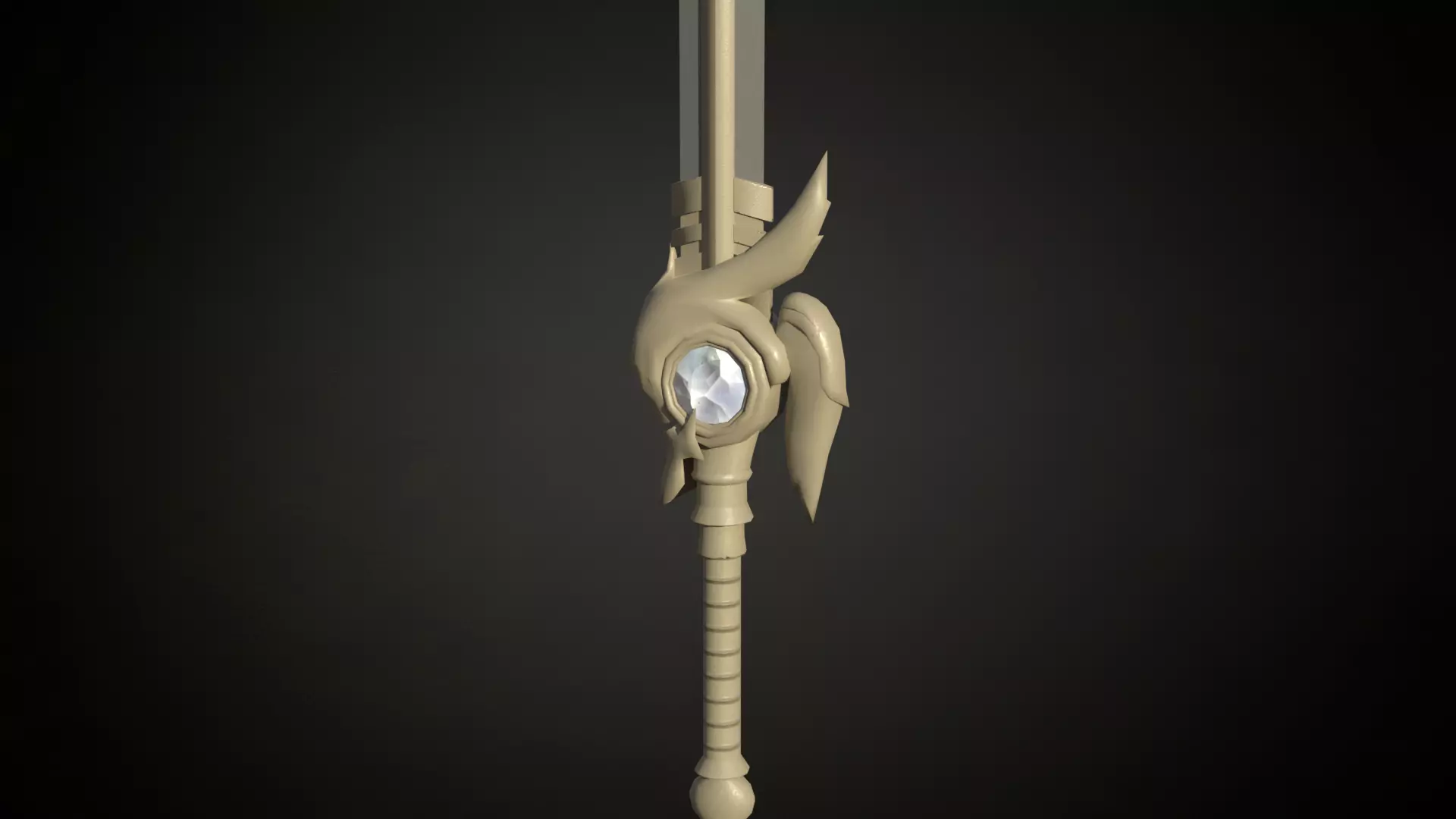 One handed elven sword roblox ready Low-poly 3D model_0