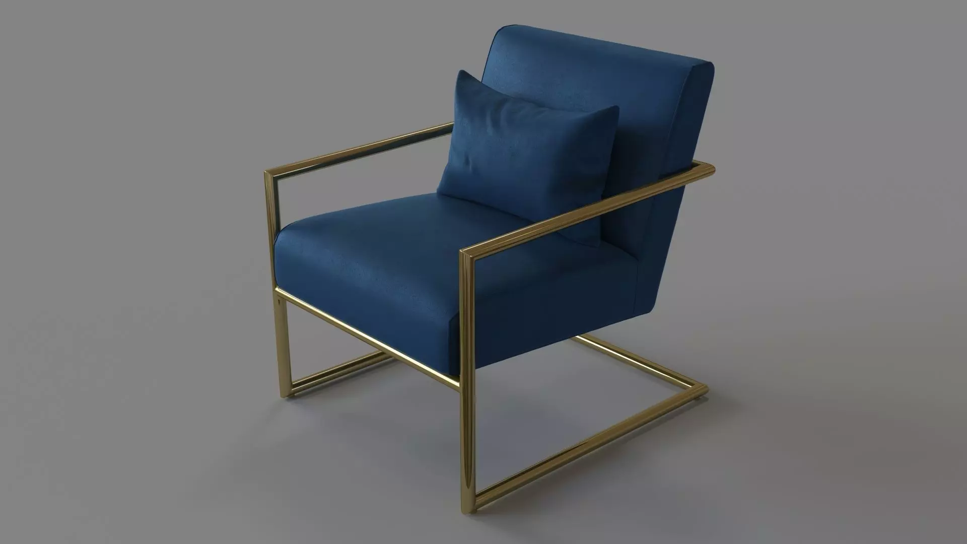 Mira Lounge Chair Navy 3D model