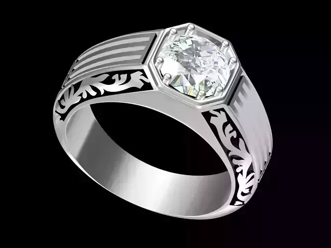 Vintage Diamond Mens Wedding Ring