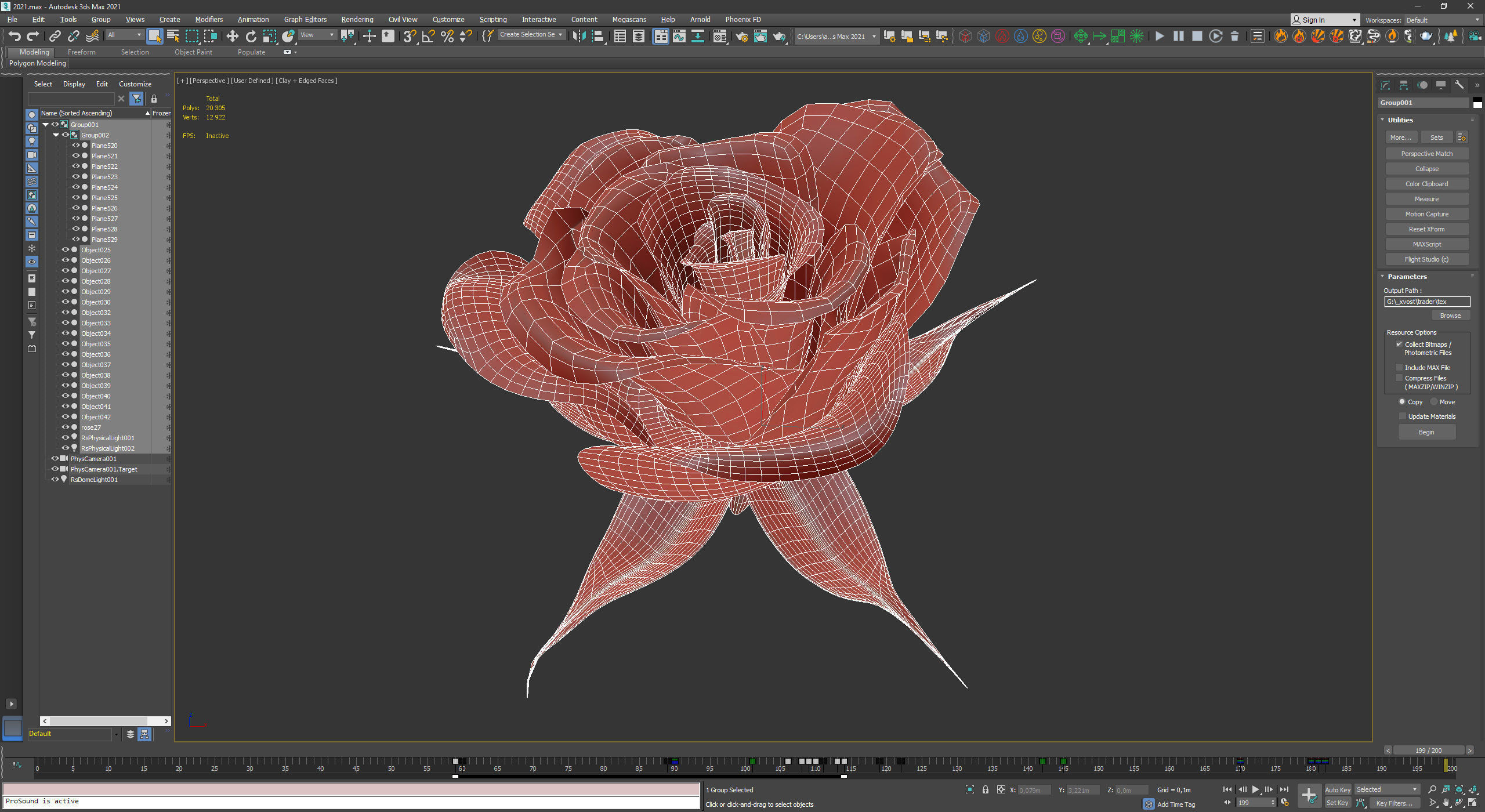 Rose opening animation Glowing Flower Blooming Rose 3D model_18