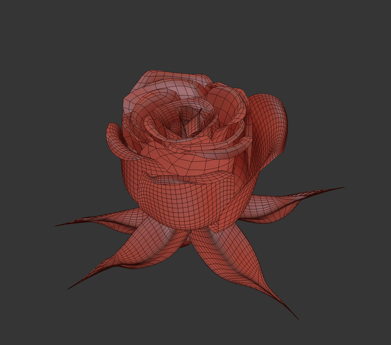 Rose opening animation Glowing Flower Blooming Rose 3D model_12