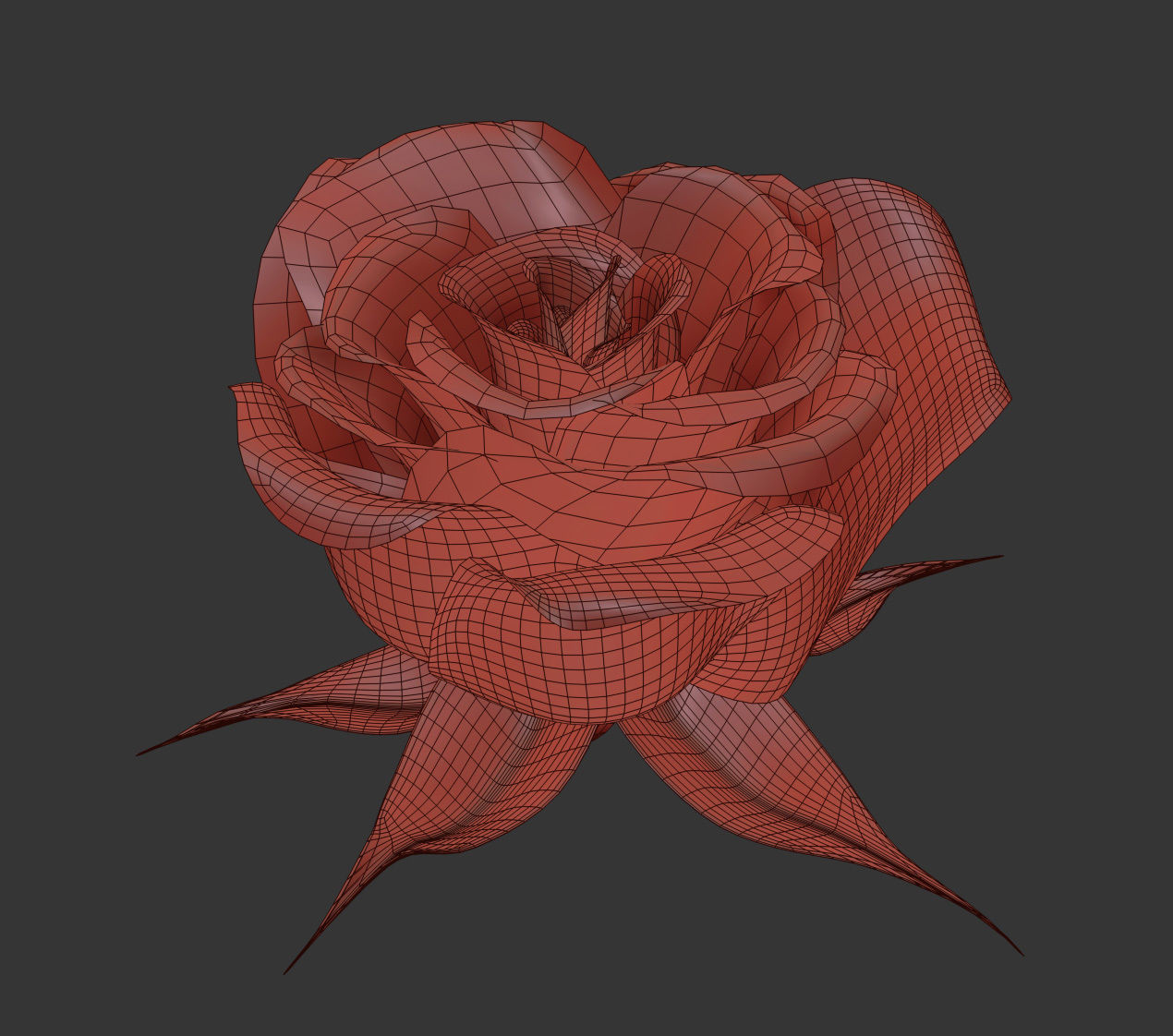 Rose opening animation Glowing Flower Blooming Rose 3D model_17