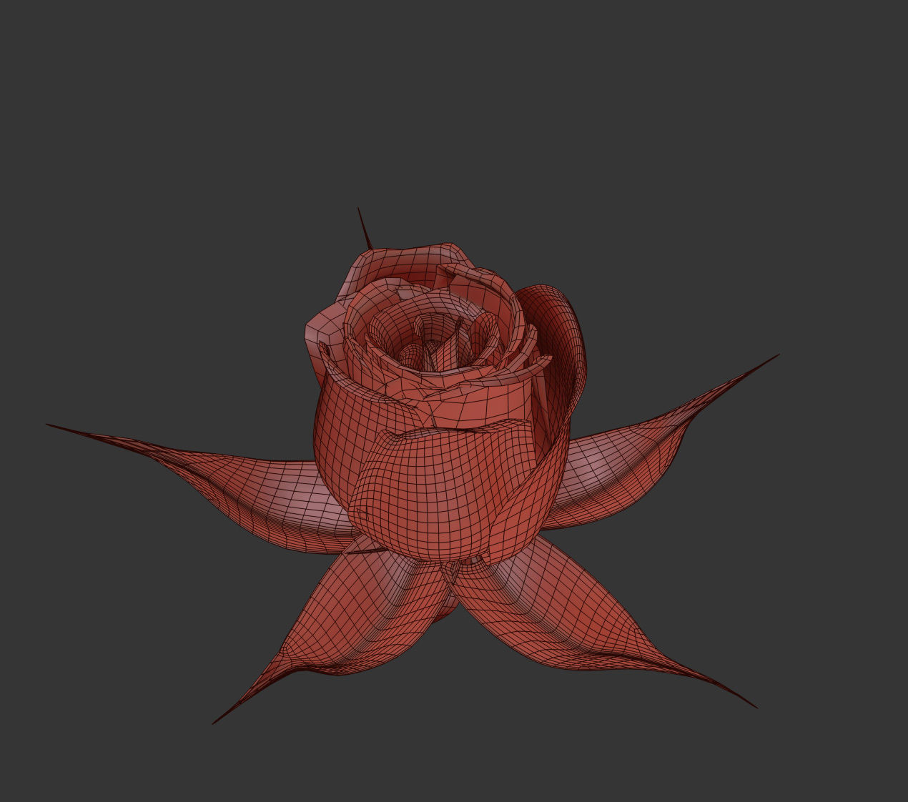 Rose opening animation Glowing Flower Blooming Rose 3D model_10