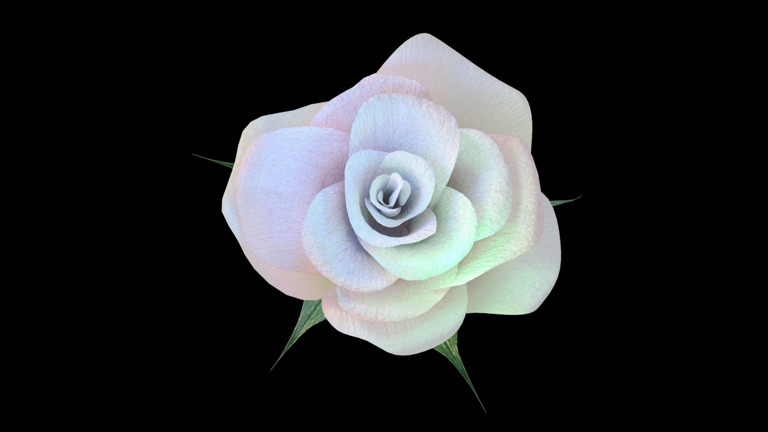 Rose opening animation Glowing Flower Blooming Rose 3D model_7