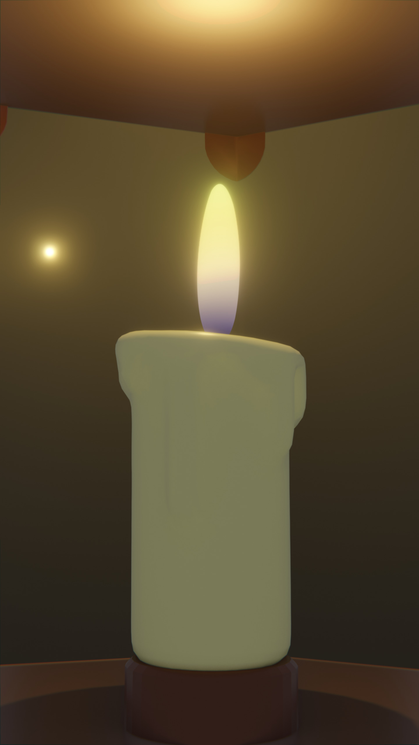 Animated Bronze Lantern with Glass and Flame 3D model_5