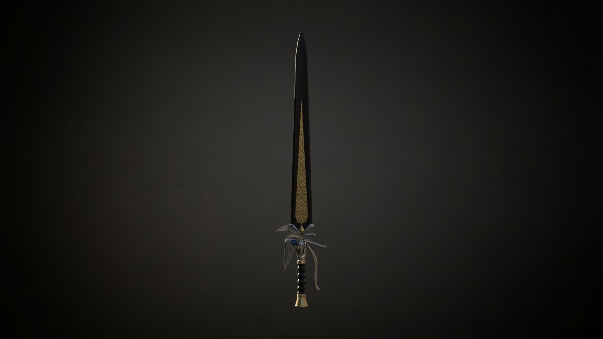 One handed elven egypt sword roblox ready Low-poly 3D model_1
