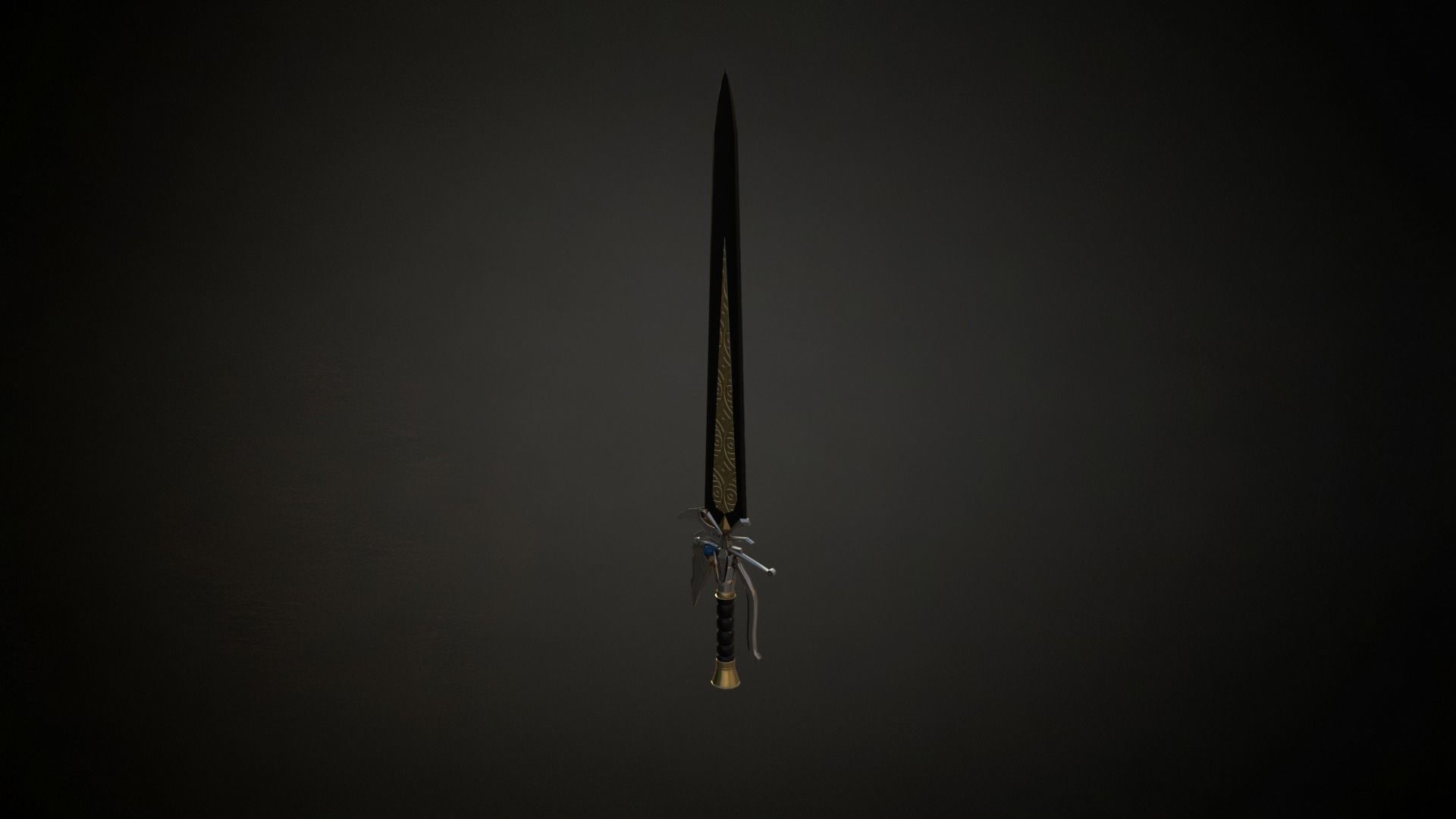 One handed elven egypt sword roblox ready Low-poly 3D model_2