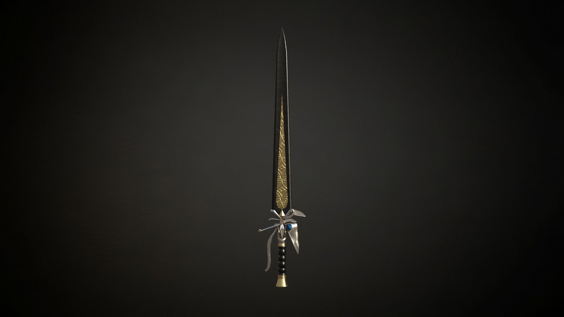 One handed elven egypt sword roblox ready Low-poly 3D model_4