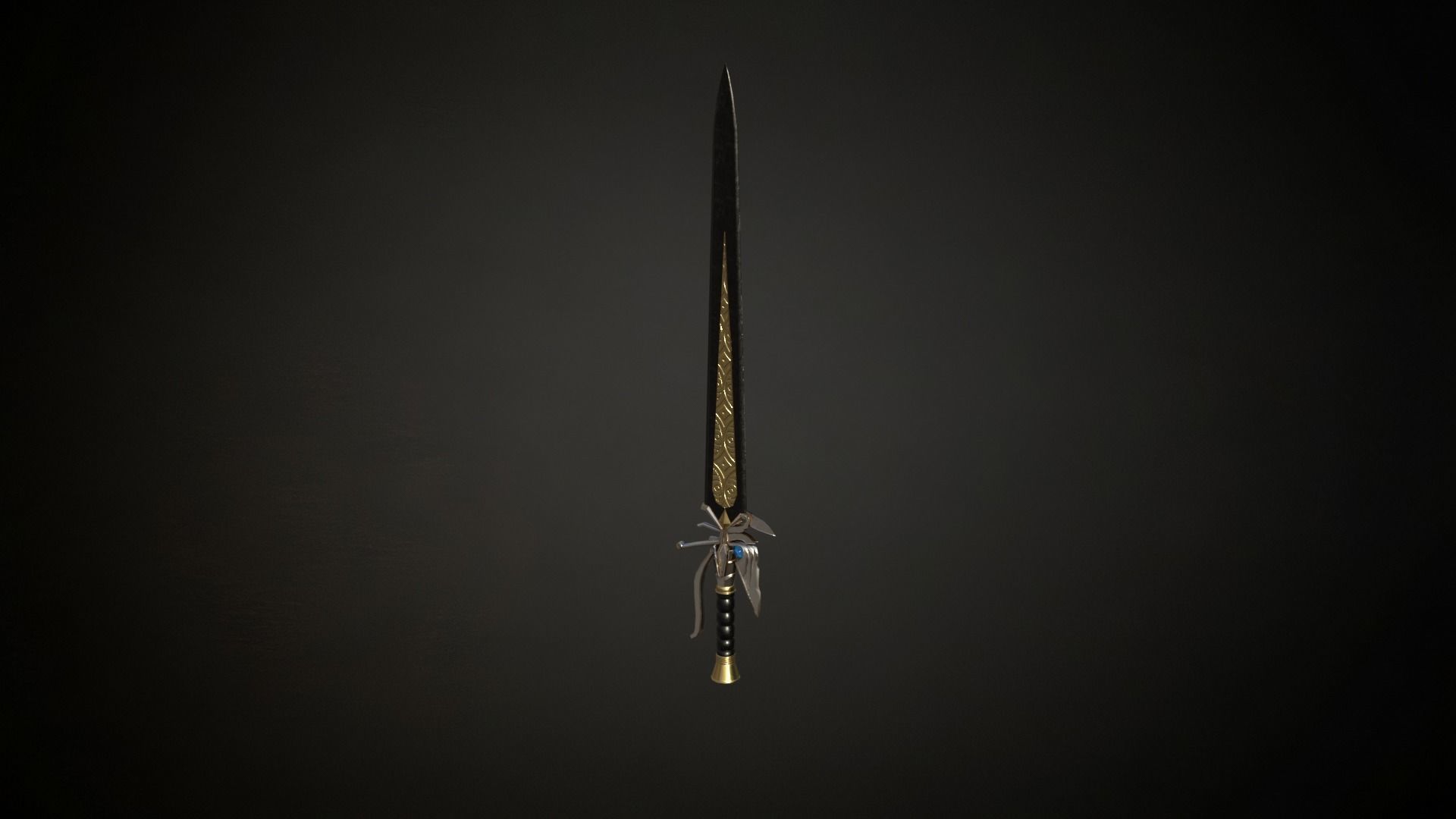 One handed elven egypt sword roblox ready Low-poly 3D model_9