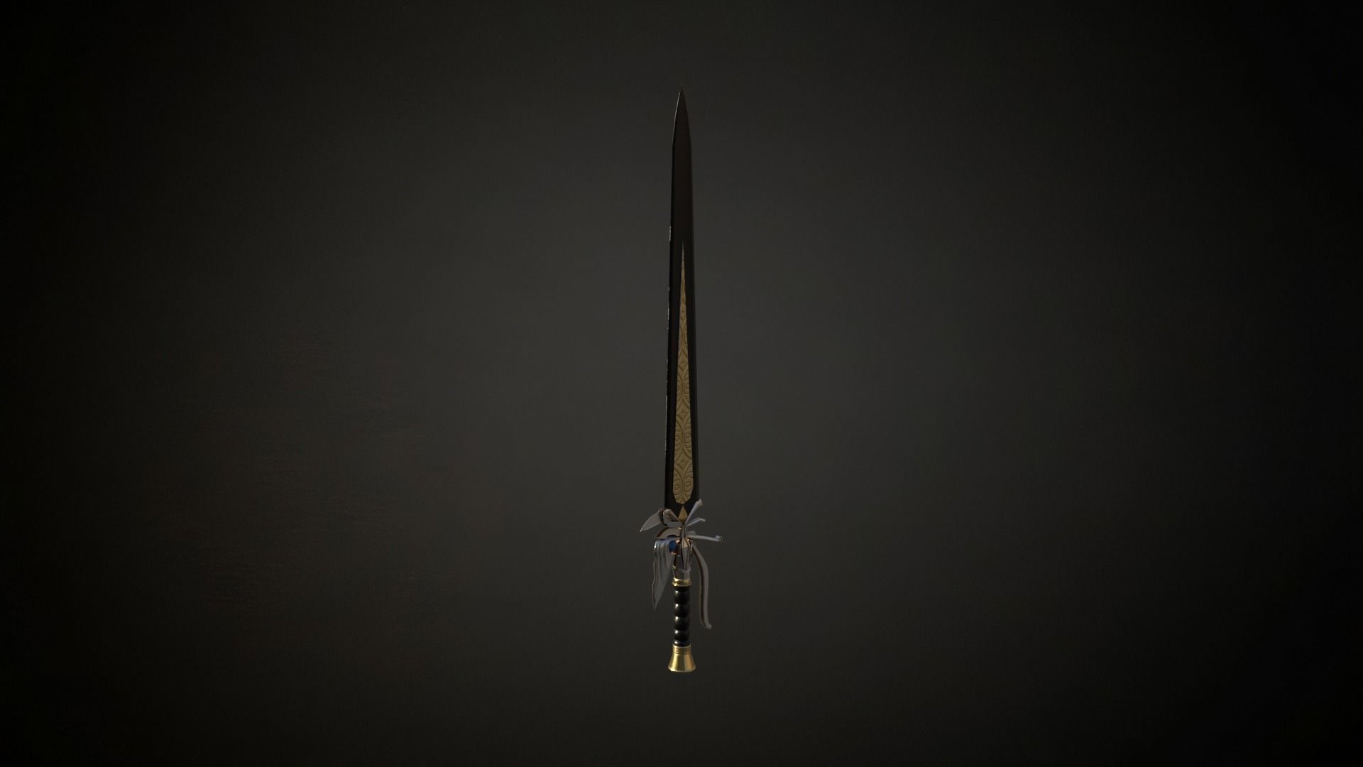 One handed elven egypt sword roblox ready Low-poly 3D model_3