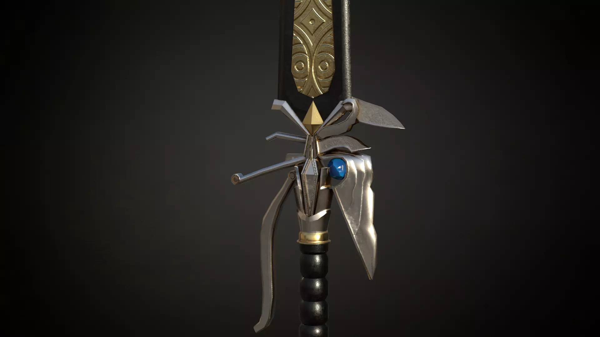 One handed elven egypt sword roblox ready Low-poly 3D model_0