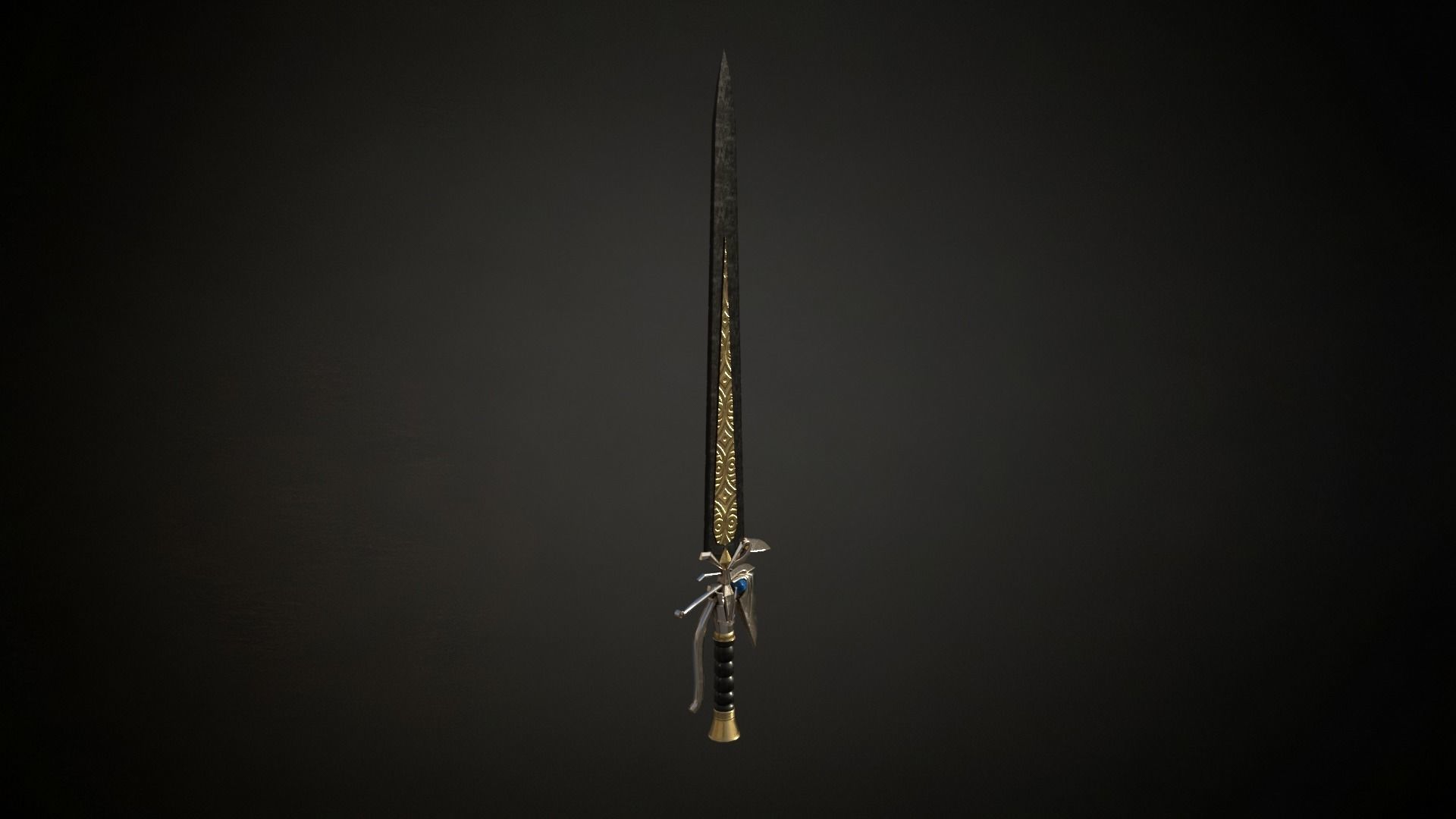 One handed elven egypt sword roblox ready Low-poly 3D model_8