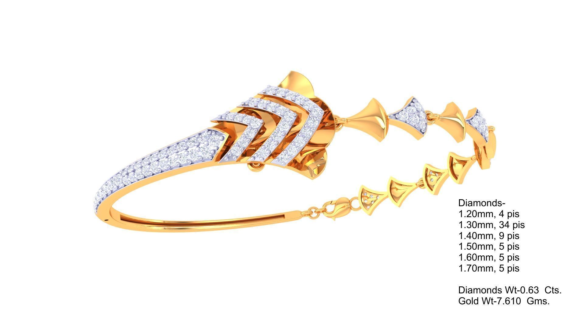 Women Bangle 3dm STL OBJ FBX Renders details 3D print model_1