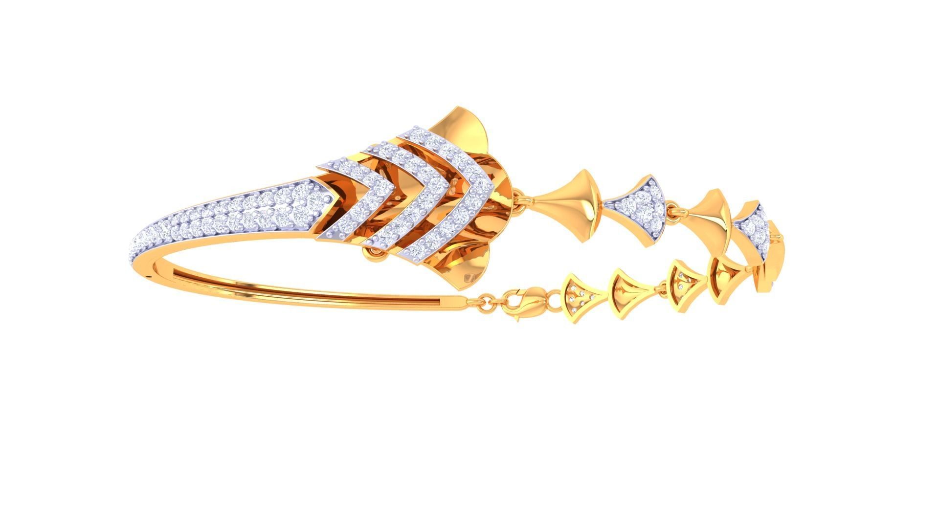 Women Bangle 3dm STL OBJ FBX Renders details 3D print model_3