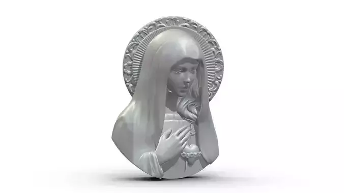 Virgin Mary with Sacred Heart Pendant