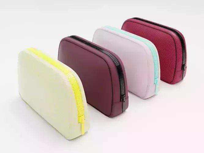 4 Purse set four cosmetic bags 3D model