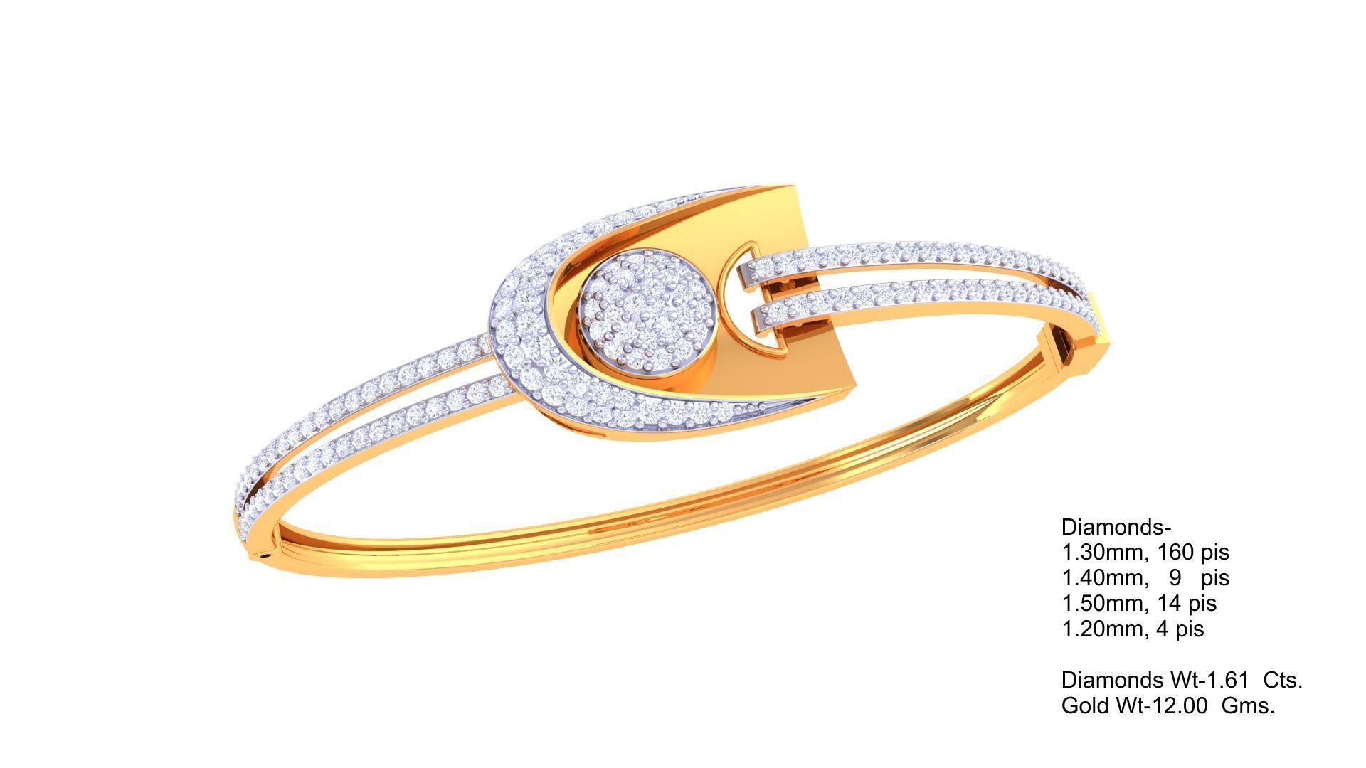 Women Bangle 3dm STL OBJ FBX Renders details 3D print model_1