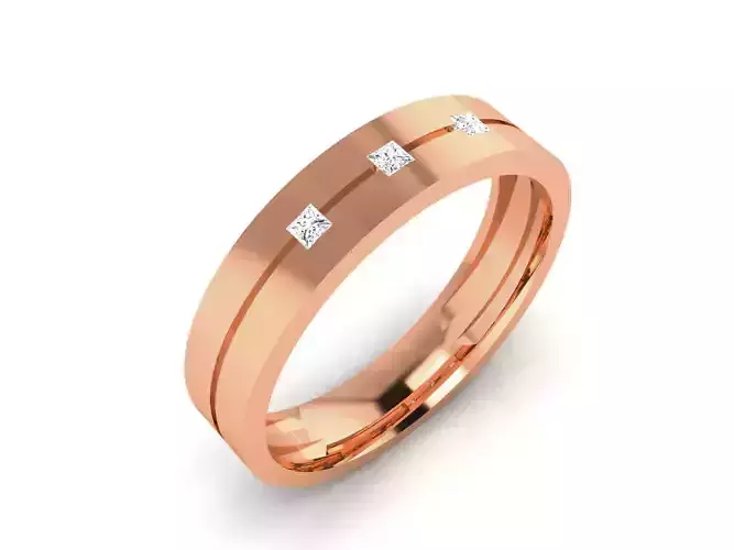 Women Band Ring 3dm render detail