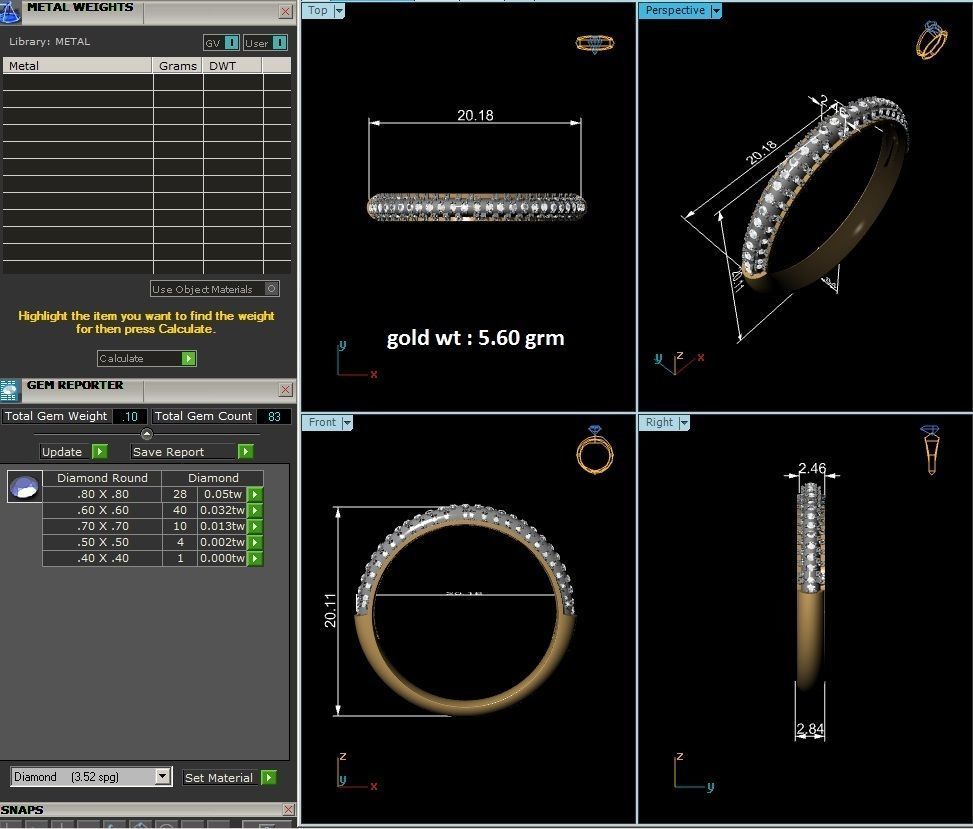 Women Band Ring 3dm render detail 3D print model_12