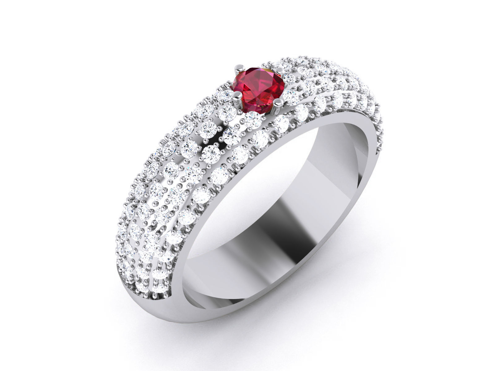 Women Band Ring 3dm render detail 3D print model_1