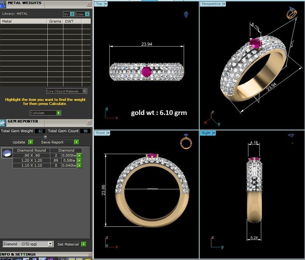 Women Band Ring 3dm render detail 3D print model_12