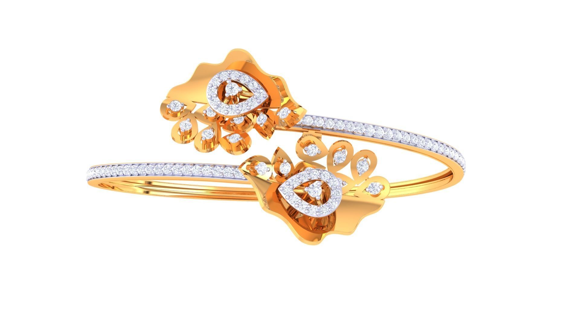 Women Bangle 3dm STL OBJ FBX Renders details 3D print model_3