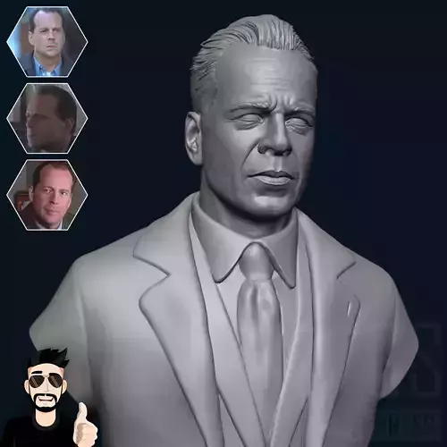 BRUCE WILLIS - MALCOLM CROWE - BUST 3D PRINT 3D print model
