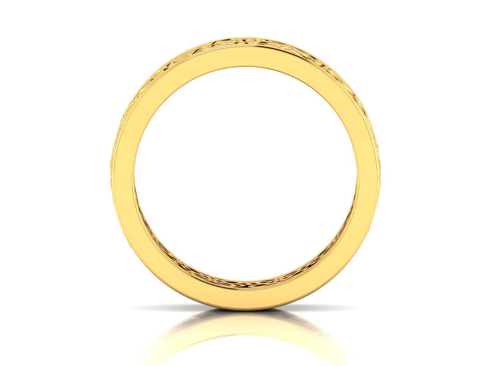 Plain Gold Band Ring 3dm render detail 3D print model_3