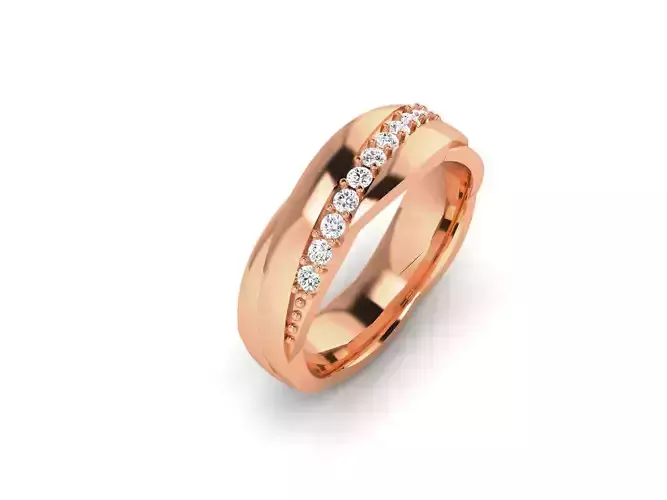 Women Band Ring 3dm render detail