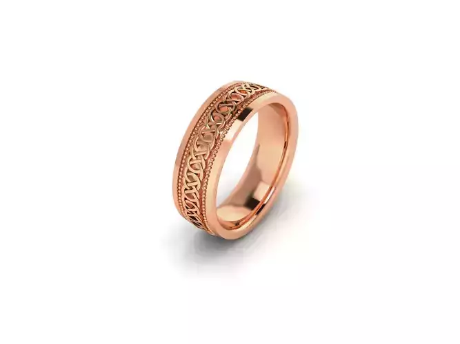 Plain Gold Ring 3dm stl render detail