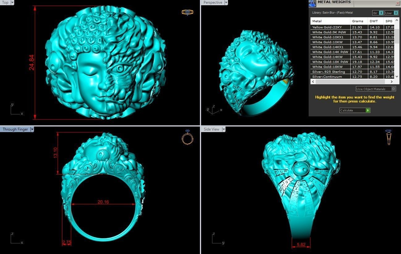 Devil and Buddha Rings - N3047 3D print model_7