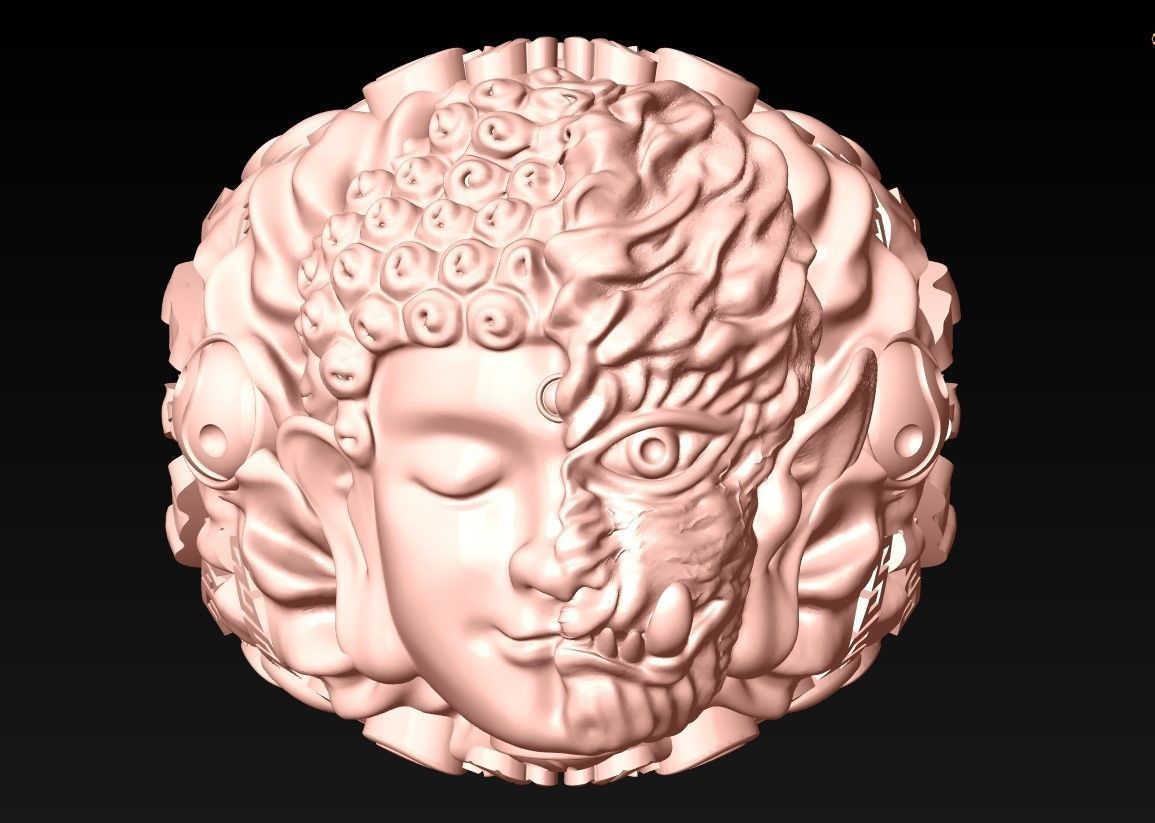 Devil and Buddha Rings - N3047 3D print model_6