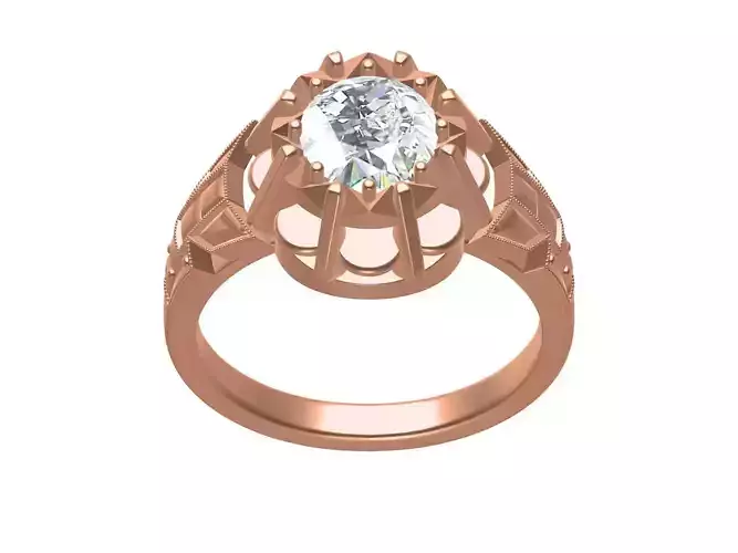 Single Round Stone Cocktail Ring