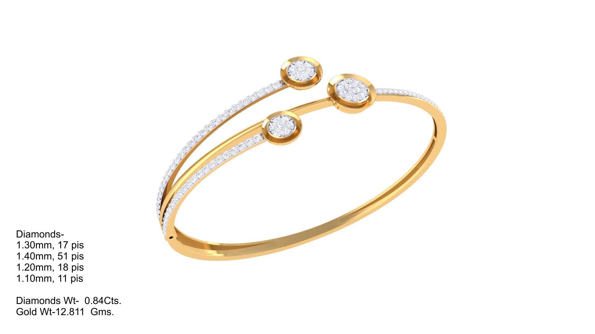 Women Bangle 3dm STL OBJ FBX Renders details 3D print model_1