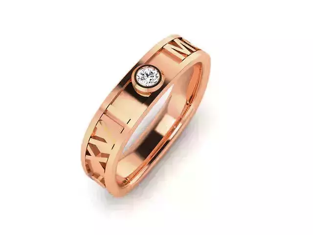 Women Band Ring 3dm render detail