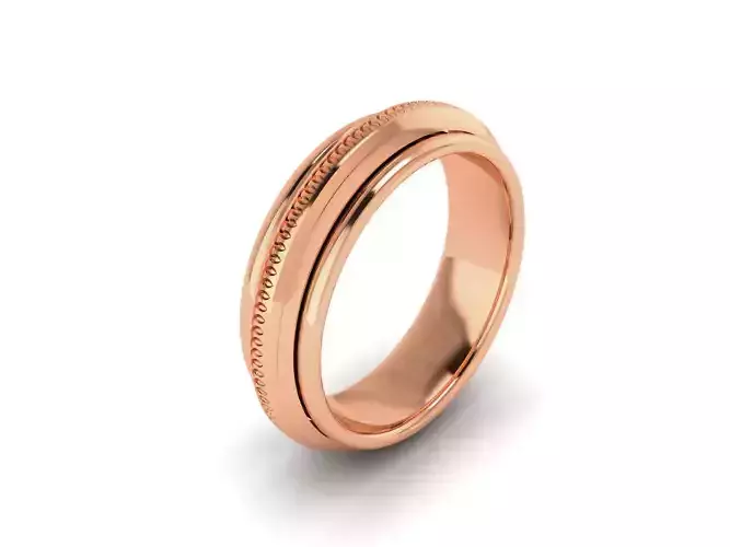 Plain Gold Band Ring 3dm render detail