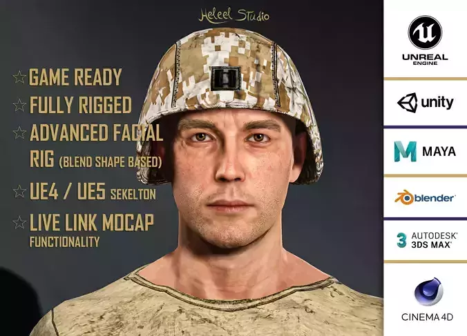 High Quality Realistic Soldier Sand 05