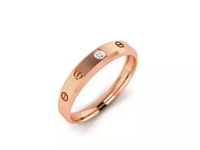 Women Band Ring 3dm render detail